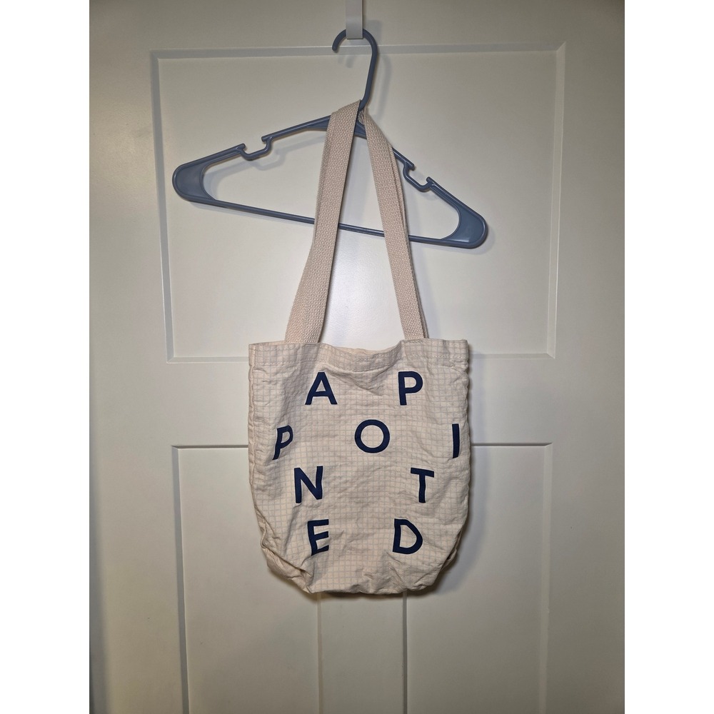 Appointed Canvas Tote Bag Cream Grid Graphic Logo Washington DC Made